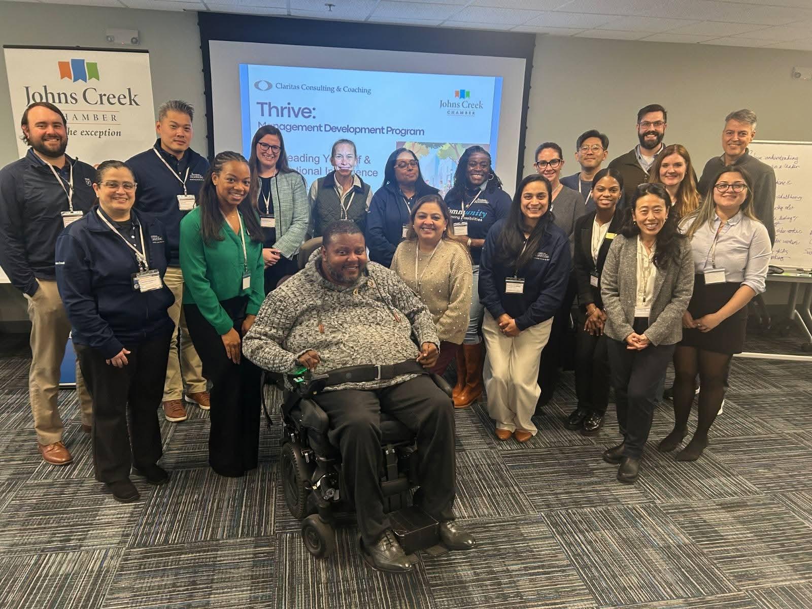 Lamont with participants at a Johns Creek Chamber development program
